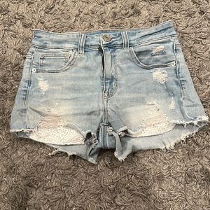 American Eagle light blue jean shorts